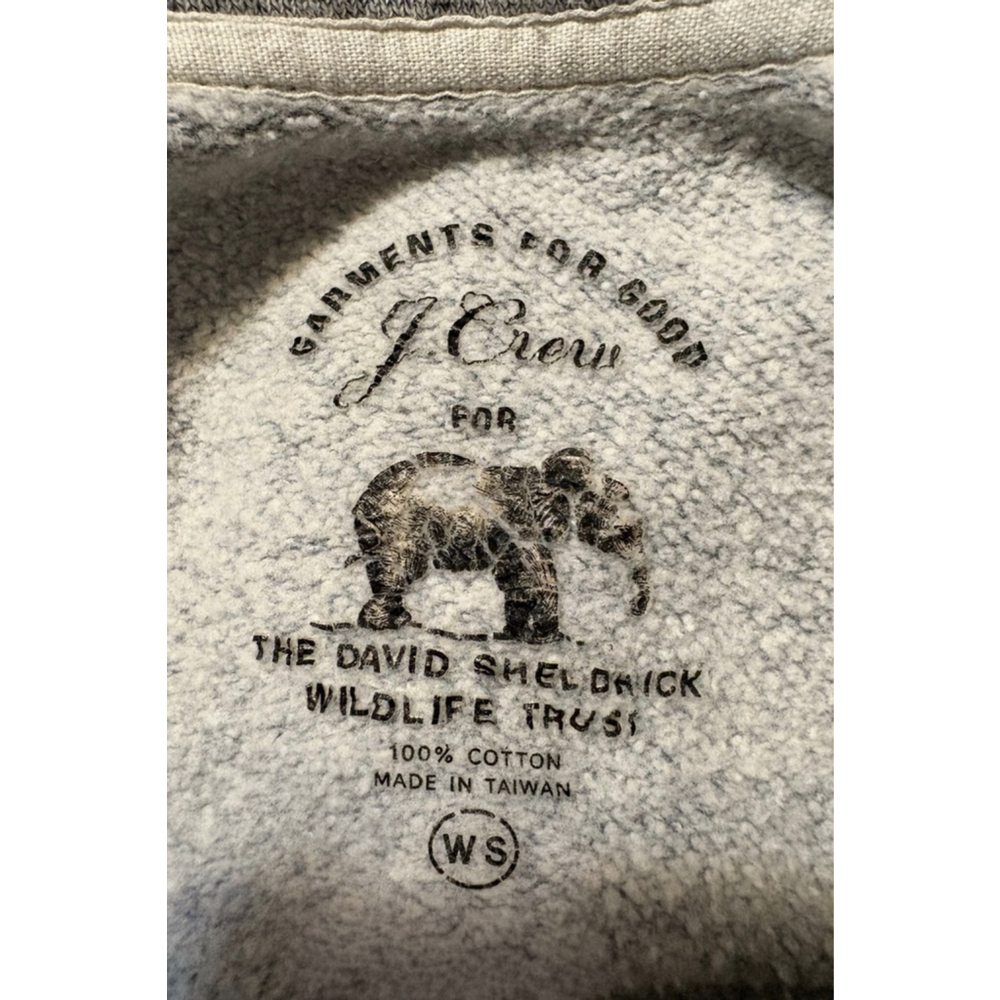 J.Crew “For the Love of Elephants” Sweatshirt • Women’s Small • Blue Graphic Cre - Picture 7 of 8